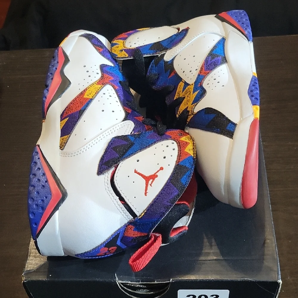 Air Jordan 7 Retro (GS) Rare "Nothing But Net" (2015) B3Y/G4.5 NEW W/OG BOX - Picture 7 of 11